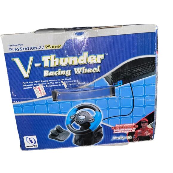 Playstation PS1 PS2 InterAct V-Thunder Racing Wheel w Pedals EUC - Picture 3 of 10